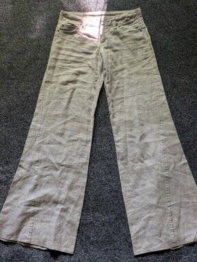 Armor Jeans Wide Leg Linen Pants in Beige